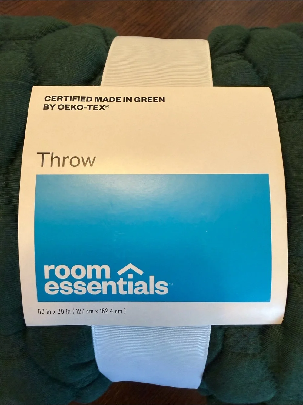 Room Essentials Triple Knit Throw Blanket | Heather Green | NWT